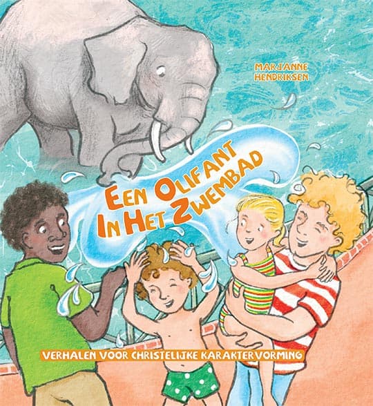 Een olifant in het zwembad